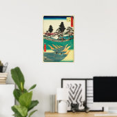 戸塚市：ヴィンテージ歌川ウッドブロックプリント ポスター (ホームオフィス)