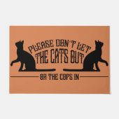 戸当たりの中に猫を出したり、餌をつけたりしないで下さい ドアマット (正面)