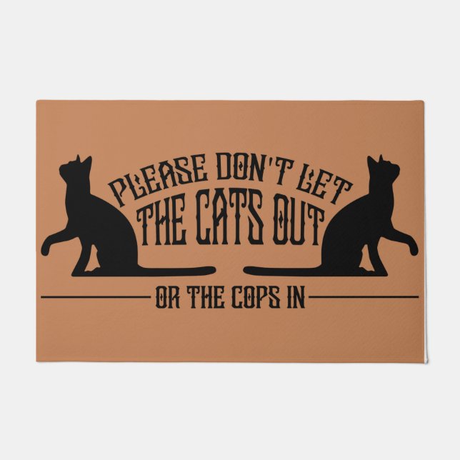 戸当たりの中に猫を出したり、餌をつけたりしないで下さい  ドアマット (正面)