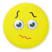 戸惑う顔絵文字 セラミックノブ (正面)