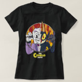 戸棚にはキングサイコロと悪魔のスプリットPosが表示される Tシャツ (デザイン正面)