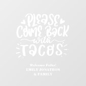 戻おもしろい来るTacosへようこそホーム名 ウィンドウサイン (シート)