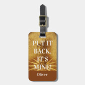 "戻して、それは私のもの"荷物タグ ラゲッジタグ (正面縦)