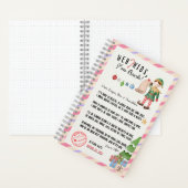 戻った！クリスマス小妖精や小人返信用状ログ子供へ ノートブック (内側)