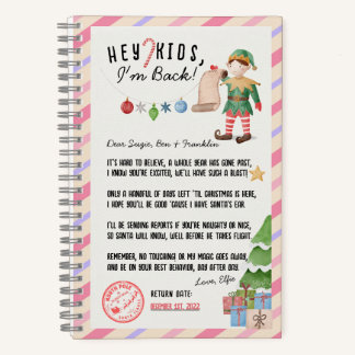 戻った!クリスマス小妖精や小人返信用状ログ子供へ ノートブック