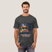 戻って来る | スクーおもしろいルバス新学期 Tシャツ (正面フル)