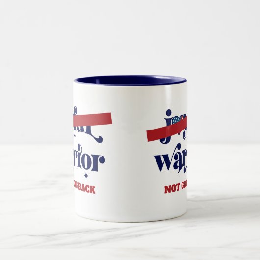 戻らない戦士タイプUSA国旗のハート白 ツートーンマグカップ (中央)
