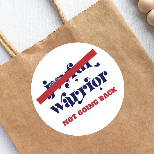 戻らない戦士タイプUSA国旗のハート白 ラウンドシール