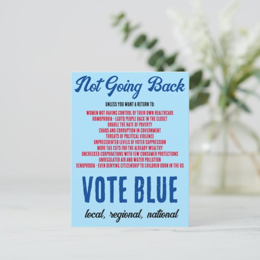 戻らない投票ブルー投票を取り出す ポストカード (スタンド正面)