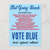 戻らない投票ブルー投票を取り出す ポストカード (正面)