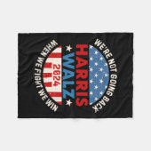 戻らないHarris 2024 W 2024投票Harris Walt フリースブランケット (正面(横))