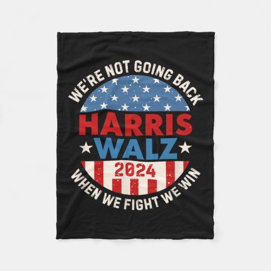 戻らないHarris 2024 W 2024投票Harris Walt フリースブランケット (正面)