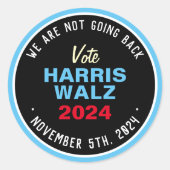 戻らないHarris Walz 2024 ラウンドシール (正面)