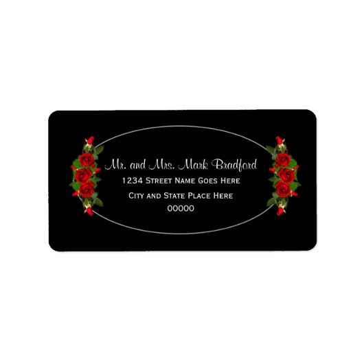 戻り値のラベル、ワイド、レッドローズのコレクシ結婚ョン ラベル (正面)