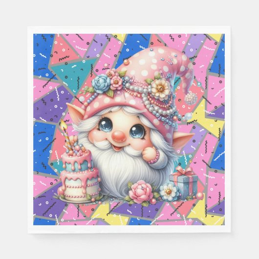 戻るレトロ誕生日エイジナプキンス スタンダードランチョンナプキン (正面)