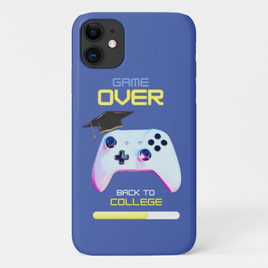 戻る大学の黄色の青いグローグリッター Case-Mate iPhoneケース (裏面)