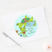 戻る泳いでカイロプラクティックのシール ラウンドシール (封筒)