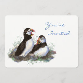 戻る自然パフィン鳥の誕生日パーティー 招待状