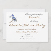 戻る自然，キングフィッシャー，鳥，誕生日パーティー 招待状 (裏面)