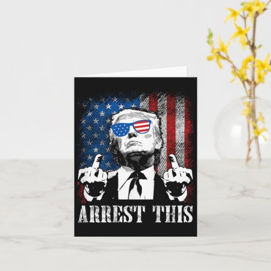 戻る)このトランプ2024米国国旗を逮捕する カード (黄色い花)