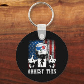 戻る)このトランプ2024米国国旗を逮捕する キーホルダー (正面)