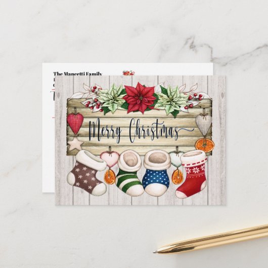 戻る – クリスマス ポストカード (正面/裏面インサイチュ)