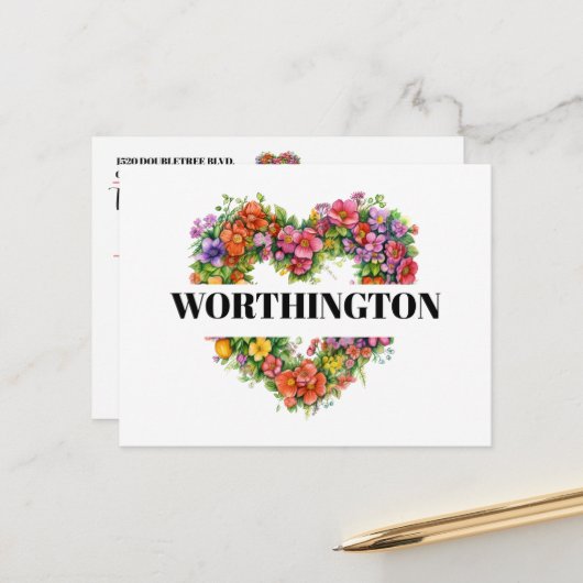 戻る – フローラハートはがき ポストカード (正面/裏面インサイチュ)