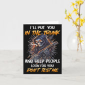 (戻る) 君をトランクに入れて人々を助けるスケルトン カード (黄色い花)