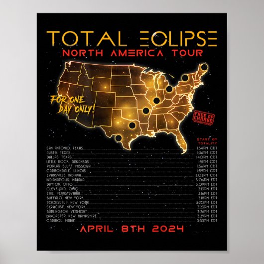 戻る)太陽のTotal Eclipse 2024北米ツアー ポスター (正面)