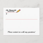 戻る – 学校またはその他のビジネス ポストカード (裏面)