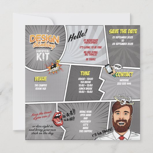 (戻る)編集可能DTサバイバルキット1 招待状 (裏面)