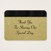 戻る、金ゴールド結婚式の引き出物感謝していユーラベル (裏面)