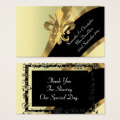 戻る、金ゴールド結婚式の引き出物感謝していユーラベル (正面&裏面)