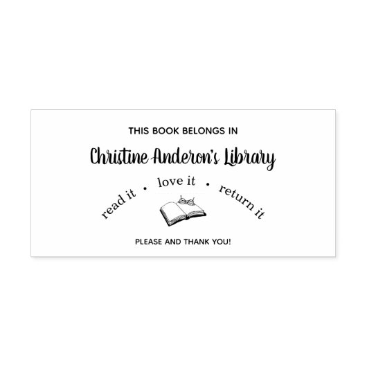 戻パーソナライズされたり読が好きな印紙 ラバースタンプ (インプリント)