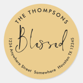 戻賛美り名住所クリスマス金ゴールドブラック ラウンドシール