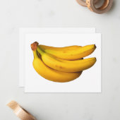 房が長方形の黄色いバナナ ノートカード (正面/裏面インサイチュ)