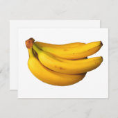 房が長方形の黄色いバナナ ノートカード (正面/裏面)