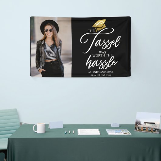 房は卒業式の黒に苦労する価値があった 横断幕 (トレードショー)