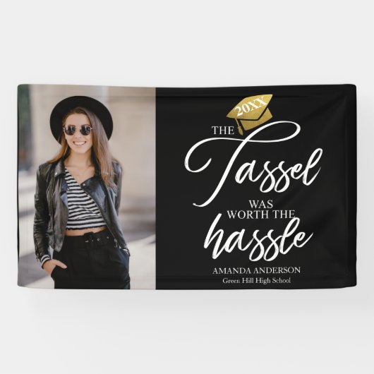 房は卒業式の黒に苦労する価値があった 横断幕 (横)