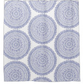 房エレガント芳智海軍青水彩図柄 シャワーカーテン (正面)