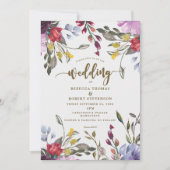 房モダン房野生花結婚式招待状フローラ 招待状 (正面)