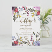 房モダン房野生花結婚式招待状フローラ 招待状 (スタンド正面)