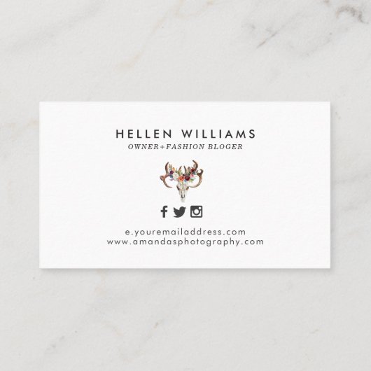 房保スカルと花 名刺 (裏面)