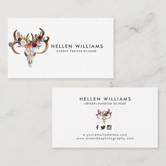 房保スカルと花 名刺 (正面/裏面)