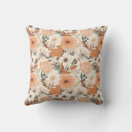 房保スタイルの花の模様の淡色 クッション (裏面)