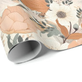 房保スタイルの花の模様の淡色 ラッピングペーパー (ロールコーナー)