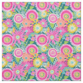 房保スタイルピンク色の花 ファブリック (見本)