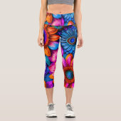 房保スタイル花柄 カプリレギンス (正面)