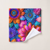 房保スタイル花柄 バスタオルセット (ウォッシュタオル)