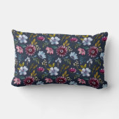 房保トレンディー花文ネイビーエレガントブルー ランバークッション (裏面)